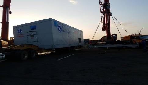 Converter transported aboard a barge