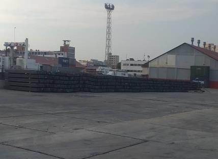 Steel billets arranged at the Port of Maracaibo