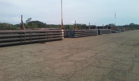 Pipes arranged in a yard for industrial operations